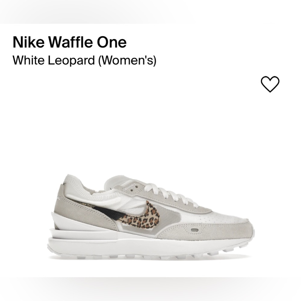 Nike Waffle One White Leopard Authentic W Size 6.5